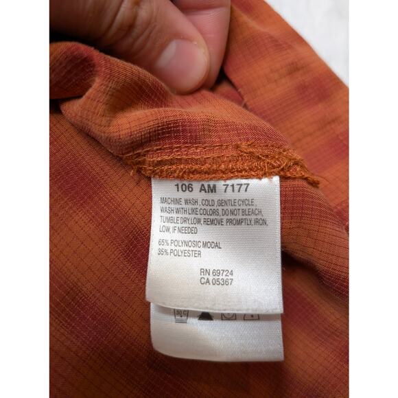 Columbia XCO Mens Short Sleeve Button Up Shirt - Large Rust Red Pattern Outdoor - Picture 8 of 9
